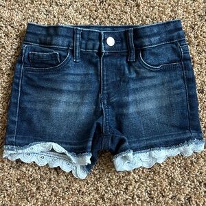 Jumping Beans Denim Lace Trim Jean Shorts Girls Size 4
